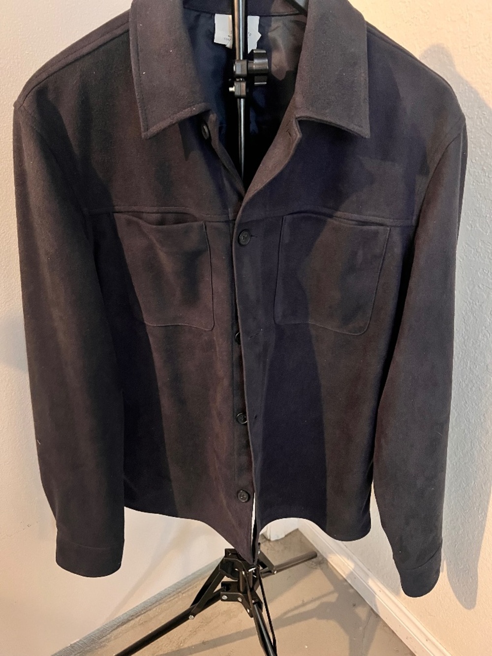 Mens H&M Navy Blue Shacket / Shirt-Jacket Suede Feel | Size Medium